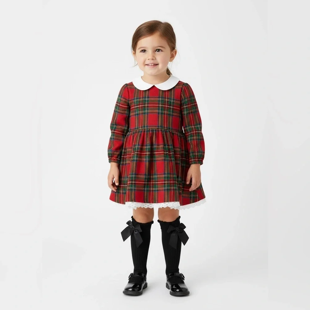 Kids Black Knee High With Stain Bows